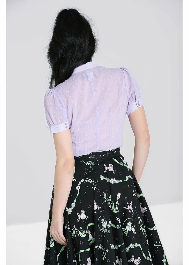 Hell Bunny Frilly Sundae 40's Blouse Lavender 5 Hell Bunny Frilly Sundae 40's Blouse Lavender - Image 5