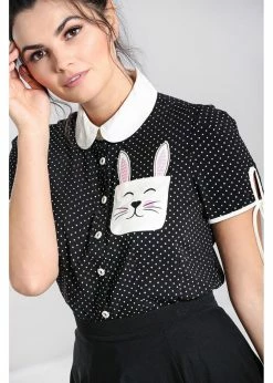 Hell Bunny Miffy Polkadot 40's Blouse Black 11 Hell Bunny Miffy Polkadot 40's Blouse Black -Hearts & Roses Sales hell bunny HLB60084 miffy blouse blk 1 1024x1024