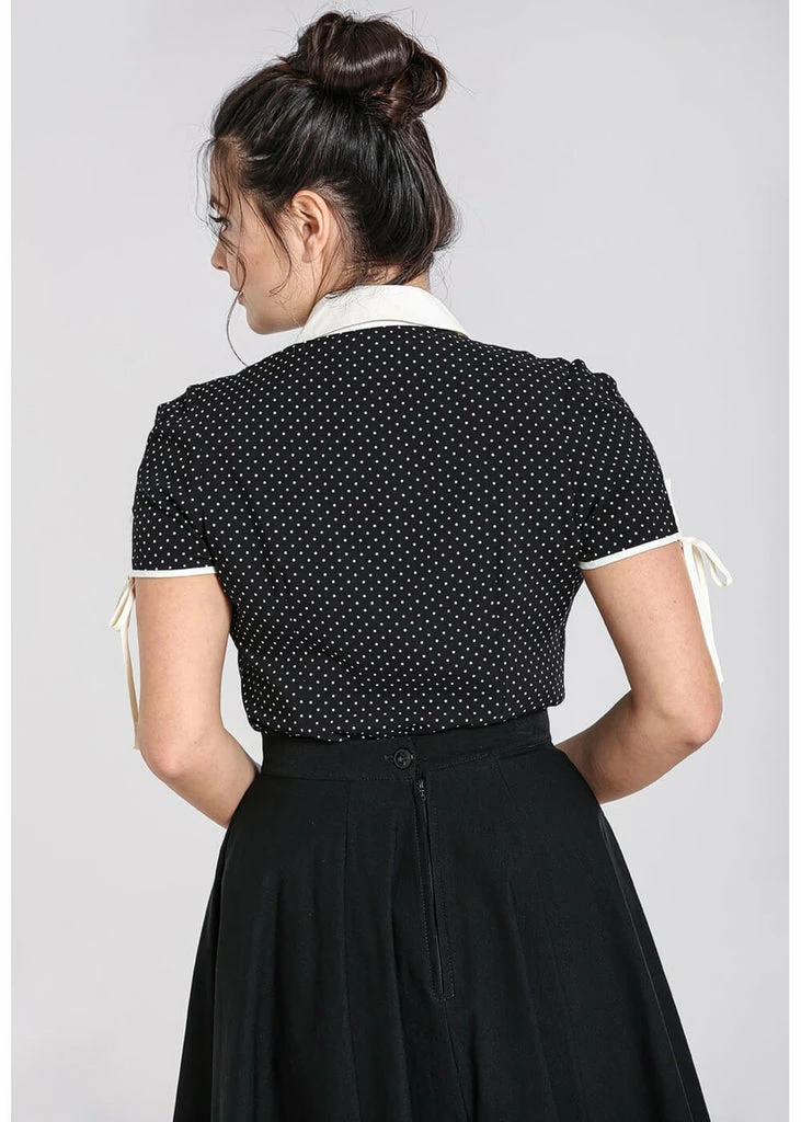 Hell Bunny Miffy Polkadot 40's Blouse Black 3 Hell Bunny Miffy Polkadot 40's Blouse Black - Image 3
