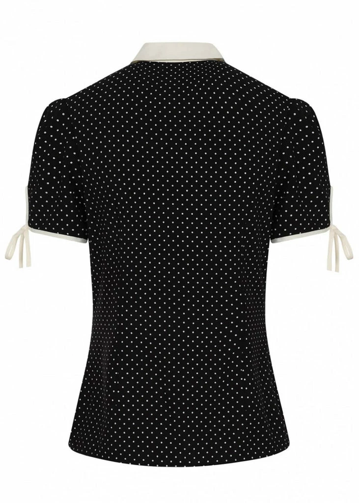 Hell Bunny Miffy Polkadot 40's Blouse Black 5 Hell Bunny Miffy Polkadot 40's Blouse Black - Image 5