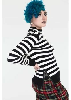 Alternative view of Jawbreaker Menace Stripe Sweater White Black