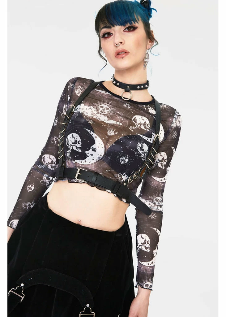 Jawbreaker Moonstone Mesh Top Black 3 Jawbreaker Moonstone Mesh Top Black - Image 3