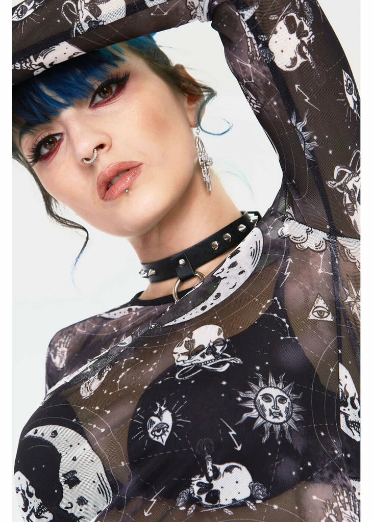 Jawbreaker Moonstone Mesh Top Black 2 Jawbreaker Moonstone Mesh Top Black - Image 2