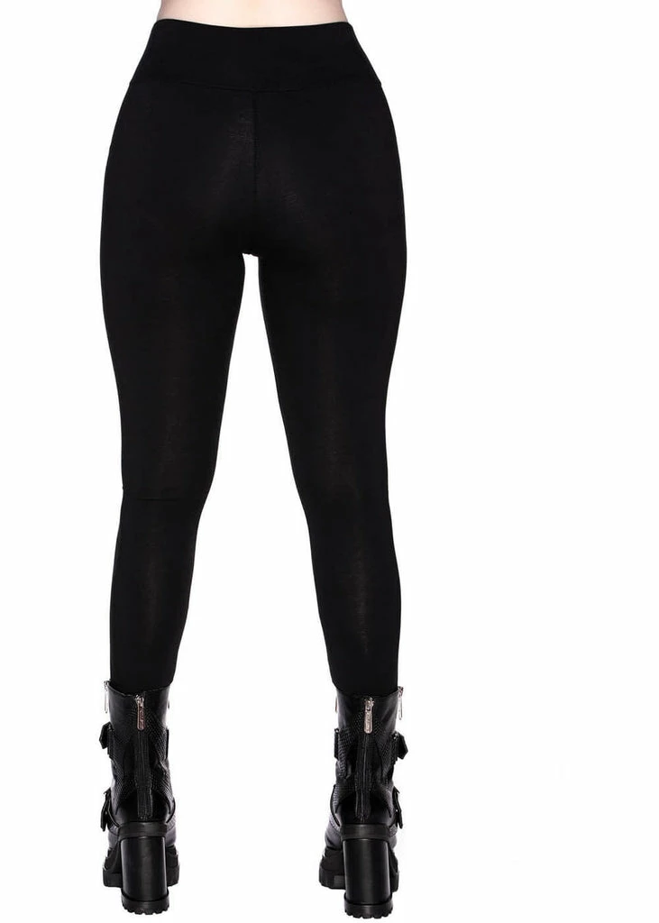 Killstar Death Ray Skull Leggings Black 2 Killstar Death Ray Skull Leggings Black - Image 2