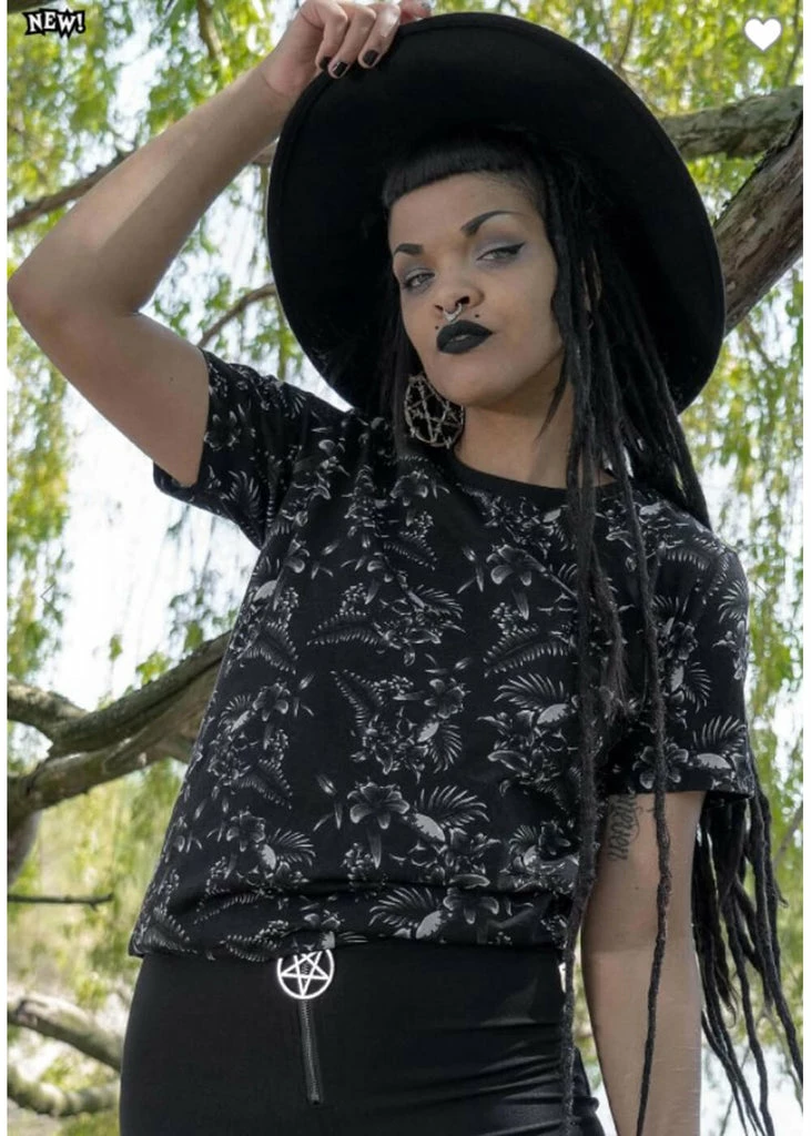 Killstar Tsunami Skulls T-Shirt Black 1 Killstar Tsunami Skulls T-Shirt Black