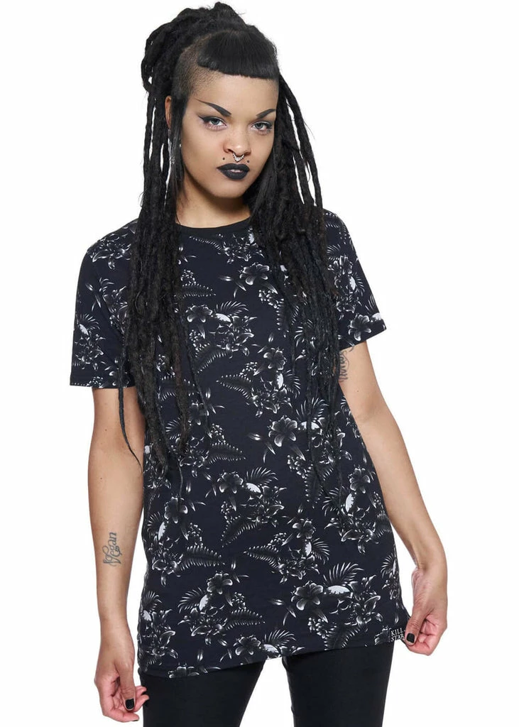 Killstar Tsunami Skulls T-Shirt Black 2 Killstar Tsunami Skulls T-Shirt Black - Image 2