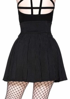 Killstar Devil In Disguise 80's Skirt Black Pinstripe -Hearts & Roses Sales killstar KSRA003365 devil disguise skirt blk pinstr 2 12f69cef 22b6 4a9b 8a4c b757c0d1933b 1024x1024