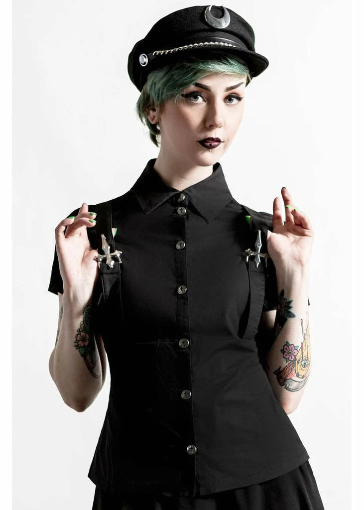 Killstar To The Nines Top Black 1 Killstar To The Nines Top Black