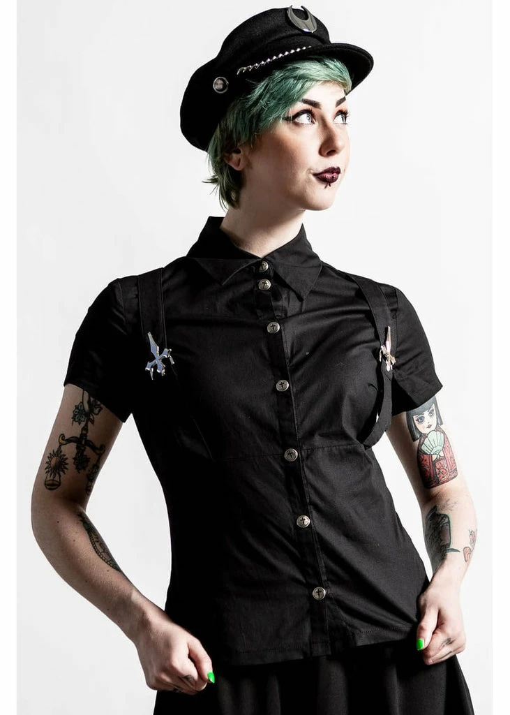 Killstar To The Nines Top Black 3 Killstar To The Nines Top Black - Image 3