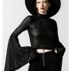 Killstar Phases Moon Striped Top Black