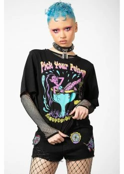 Killstar Pick Your Poison Box Crop Top Black
