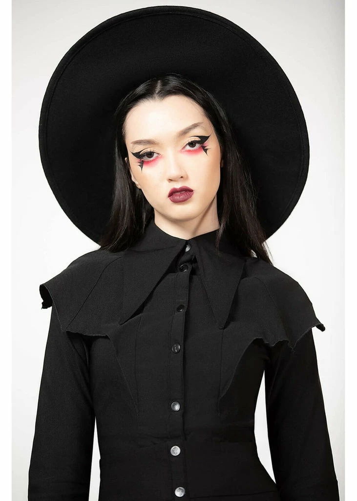 Killstar Magda Winged Shirt Blouse Black 1 Killstar Magda Winged Shirt Blouse Black