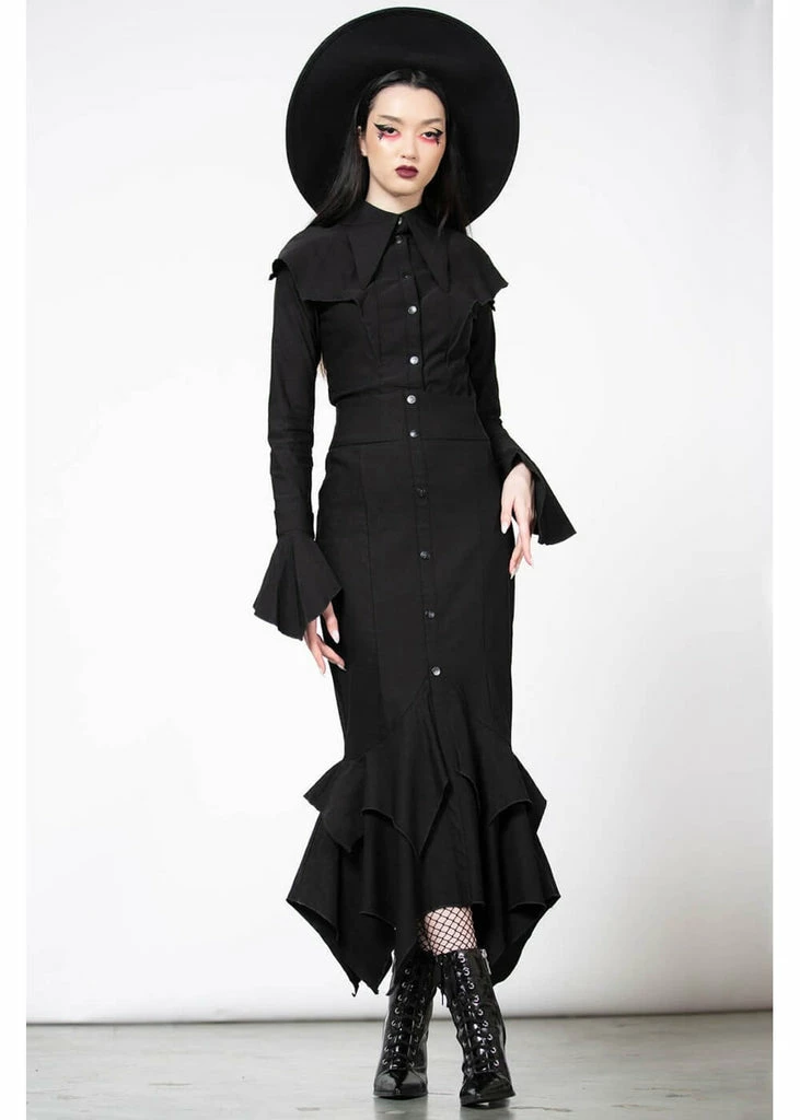Killstar Magda Winged Shirt Blouse Black 2 Killstar Magda Winged Shirt Blouse Black - Image 2