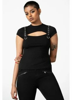 Killstar Trudy Keyhole Top Black
