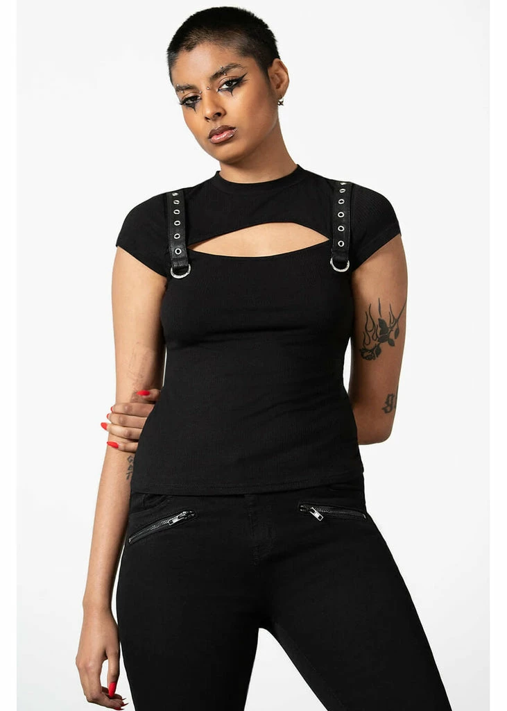 Killstar Trudy Keyhole Top Black 1 Killstar Trudy Keyhole Top Black