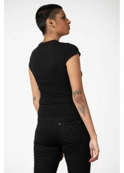 Alternative view of Killstar Trudy Keyhole Top Black