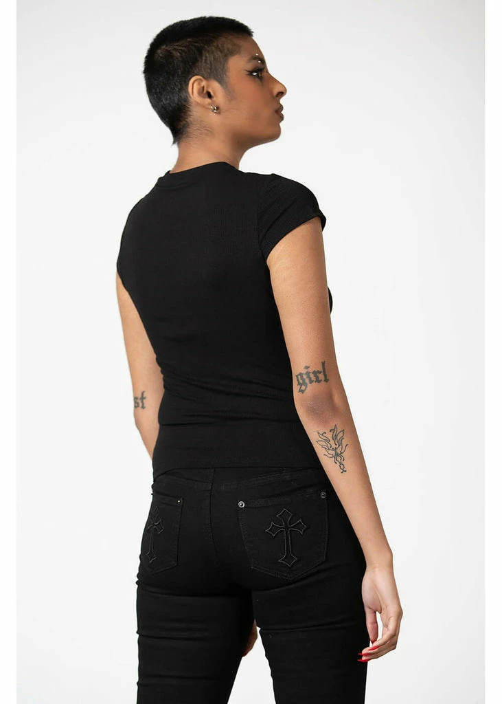 Killstar Trudy Keyhole Top Black 2 Killstar Trudy Keyhole Top Black - Image 2