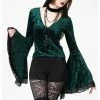 Killstar Aetheling Unicorn Velvet 70's Top Emerald Green