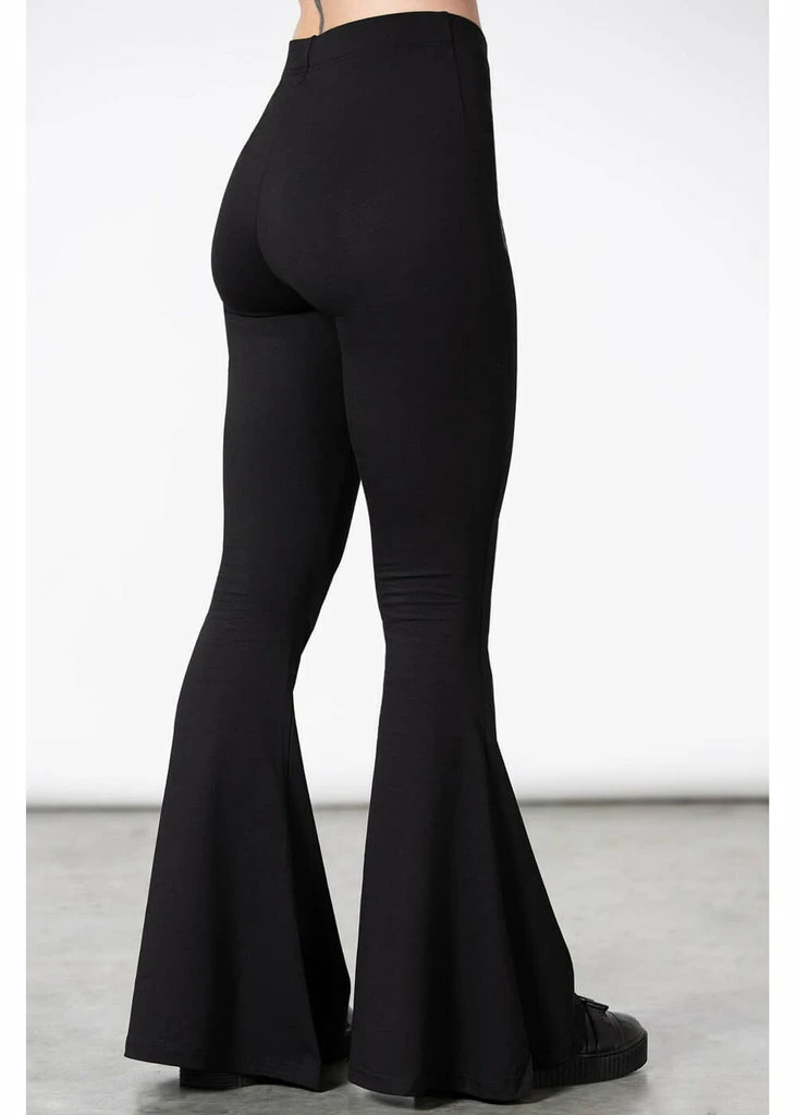 Killstar Skulbones Flare Trousers Black 3 Killstar Skulbones Flare Trousers Black - Image 3