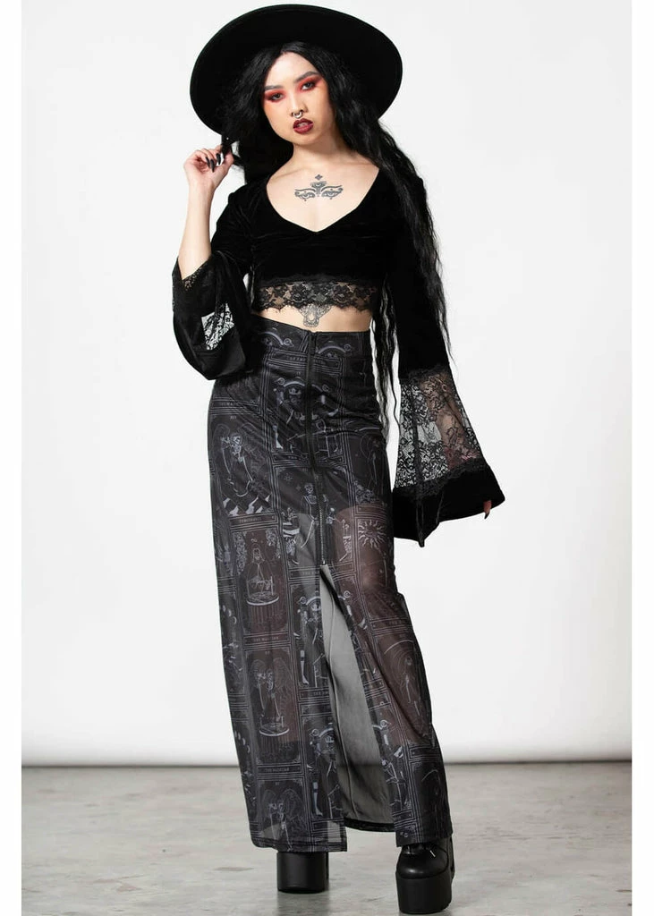 Killstar Chalise Tarot Maxi Skirt Black 1 Killstar Chalise Tarot Maxi Skirt Black