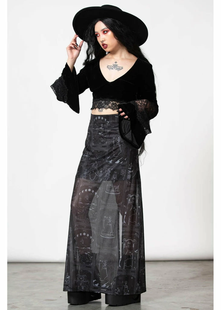 Killstar Chalise Tarot Maxi Skirt Black 3 Killstar Chalise Tarot Maxi Skirt Black - Image 3