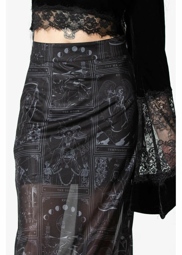 Killstar Chalise Tarot Maxi Skirt Black 2 Killstar Chalise Tarot Maxi Skirt Black - Image 2
