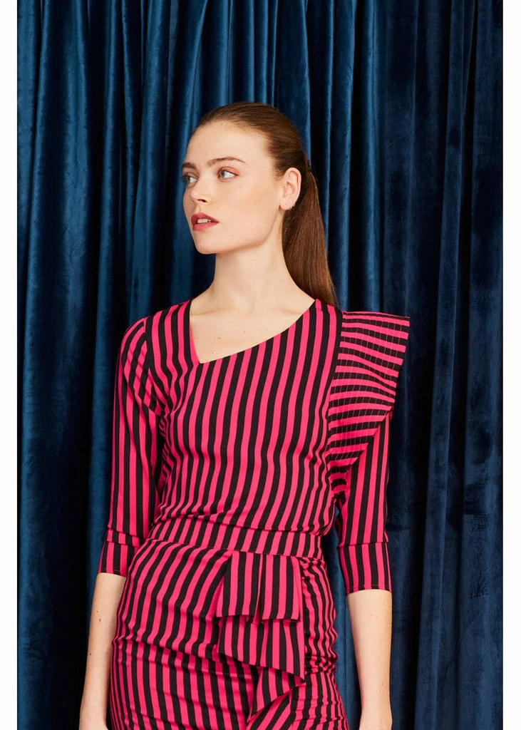 Minueto Bridget Stripe 70's Top Pink 1 Minueto Bridget Stripe 70's Top Pink