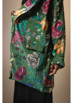 One Hundred Stars Flower Vase Boyfriend Jacket Green -Hearts & Roses Sales one hundred stars BOYFLVGRN flower vase boyfriend jacket grn 5 1024x1024