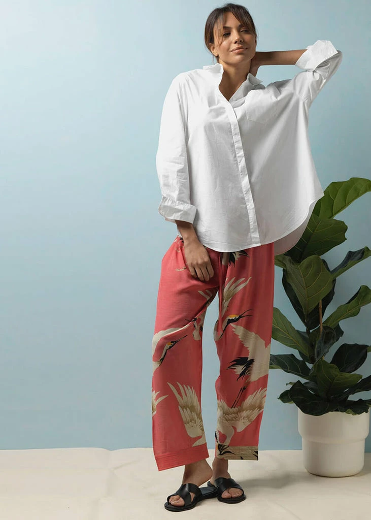 One Hundred Stars Stork Crepe Trousers Lipstick Pink - Image 4