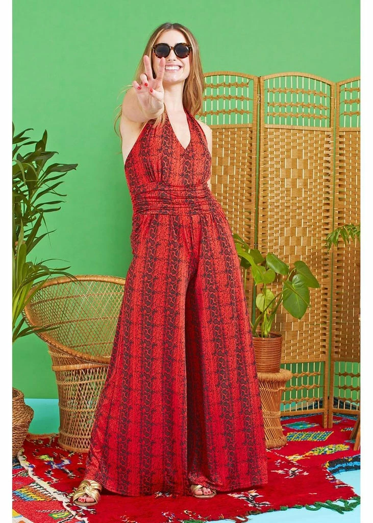 Onjenu Ciara Ophidia 70's Jumpsuit Red 3 Onjenu Ciara Ophidia 70's Jumpsuit Red - Image 3