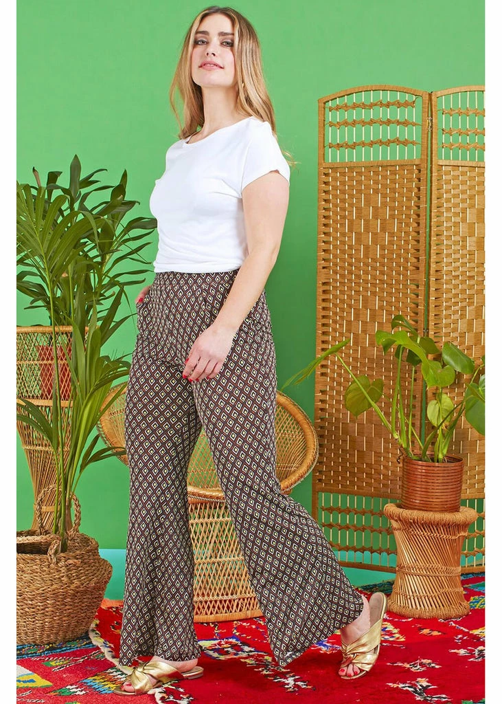 Onjenu Hannah Jewel 70's Trousers Brown Yellow 2 Onjenu Hannah Jewel 70's Trousers Brown Yellow - Image 2