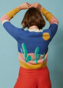 Palava Vera Cardigan Cacti Jacquard 40's Cardigan Blue -Hearts & Roses Sales palava VERBLUCAC vera cacti cardigan blue 3 1024x1024