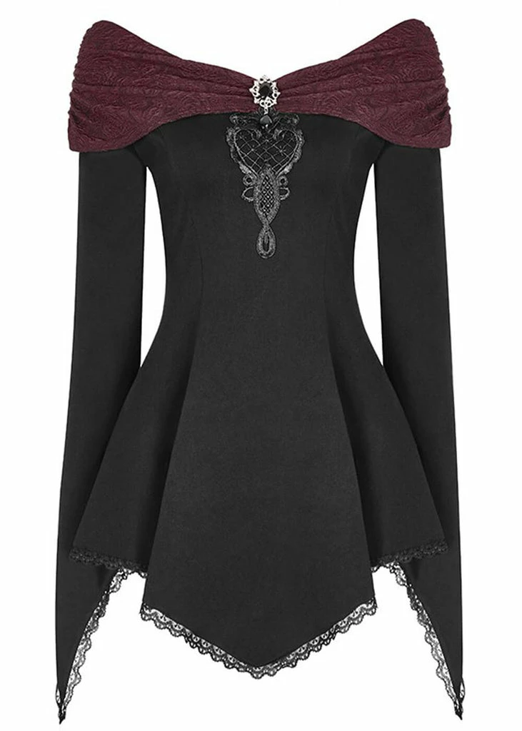 Punk Rave Beauteous Olorea Top Black Red 1 Punk Rave Beauteous Olorea Top Black Red