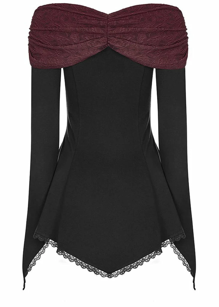 Punk Rave Beauteous Olorea Top Black Red 3 Punk Rave Beauteous Olorea Top Black Red - Image 3