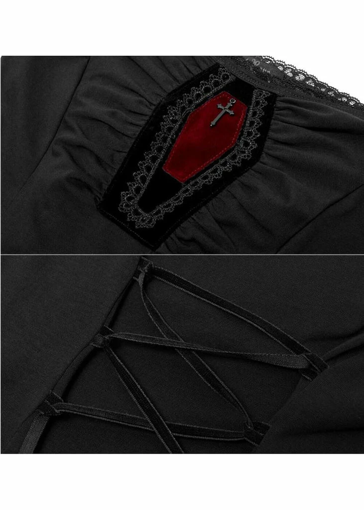Punk Rave Coffin Top Black 2 Punk Rave Coffin Top Black - Image 2