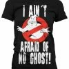 Retro Movies Ghostbusters I Ain't Afraid Girly T-Shirt Black