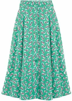 Rock N Romance Beverly Abstract Polka 50's Full Circle Swing Skirt Green
