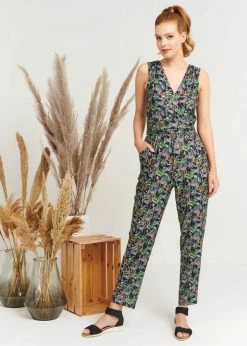 Smashed Lemon Step Up Zebra Jumpsuit Black