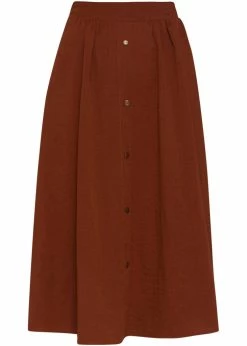 Smashed Lemon Retro Flavour 70's Skirt Cognac Brown