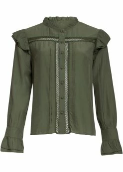 Smashed Lemon Izzy 40's Blouse Army Green