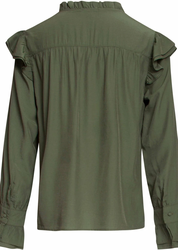 Smashed Lemon Izzy 40's Blouse Army Green 2 Smashed Lemon Izzy 40's Blouse Army Green - Image 2