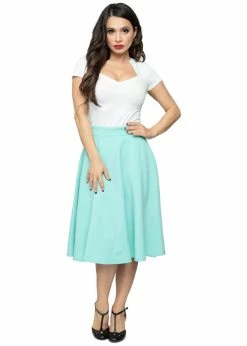 Steady Clothing High Waist Thrills 50's Swing Skirt Mint