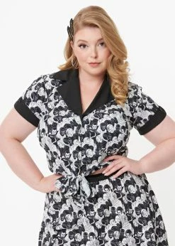 Unique Vintage X Universal Monsters Horror Icon Shirley 50's Blouse White