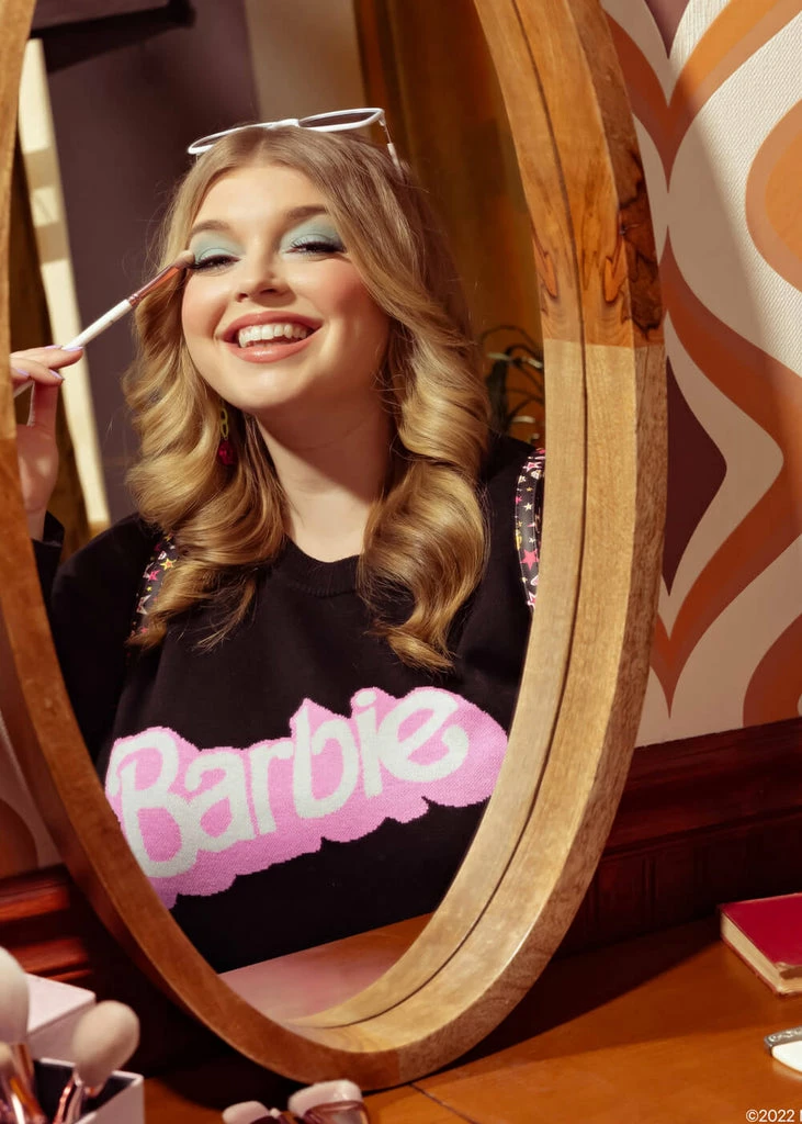 Unique Vintage X Barbie Logo Sweater Black - Image 3