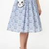 Unique Vintage Gellar Cat Gingham 50’s Swing Skirt Blue