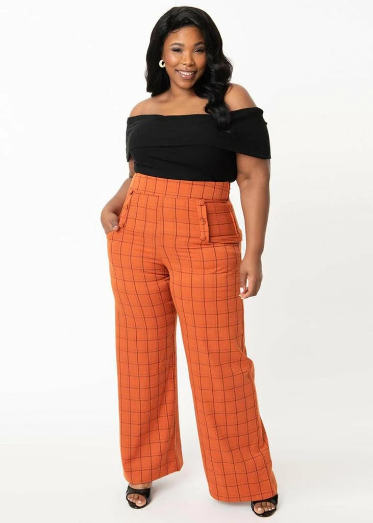 Unique Vintage Ginger Pumpkin 60's Trousers Orange 1 Unique Vintage Ginger Pumpkin 60's Trousers Orange
